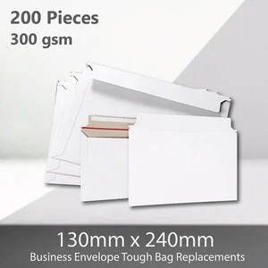 200x 300gsm #DLX 130 x 240mm Semi Rigid Business Envelope Hard Tough Mailer Bag - Picture 1 of 10