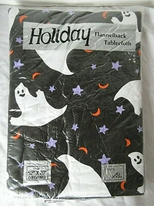 Elrene Halloween Ghost Stars Moons Flannel Back Tablecloth 52 x 70 Oblong New - Picture 1 of 8