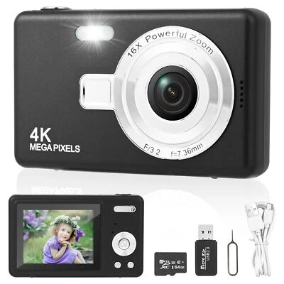Digitalkamera Fotokamera mit 64GB Karte 1080P FHD 40MP Kinder Kamera 2.4" LCD... - Bild 1 von 4