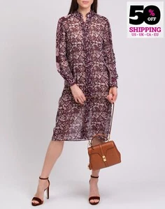 RRP €402 ANTIK BATIK Ilana Silk Shift Dress FR38 US6 UK10 M Floral Print Ruffled - Picture 1 of 10