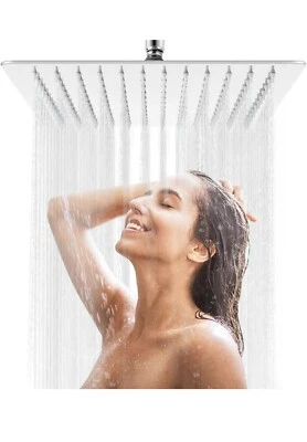 12 inch Rain Shower Head Rainfall Top Sprayer Ultra thin Square Stainless Steel - Image 1 of 4