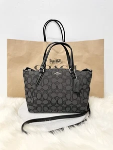 NWT COACH F57830 Mini KELSEY Satchel Crossbody Outline Canvas Jacquard Black - Picture 1 of 8