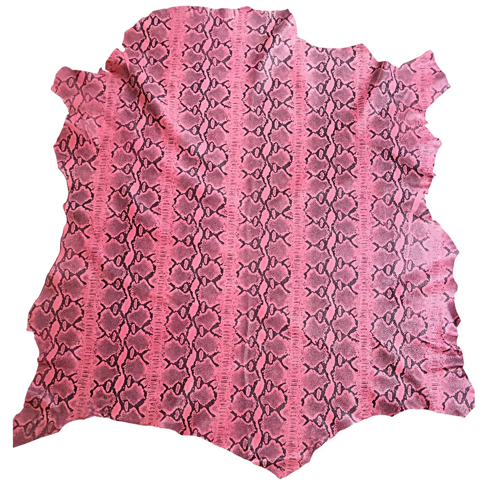 Pink Snakeskin Stamped Genuine Leather Hides - Crafting Artisans DIY Projects - Image 1 of 4