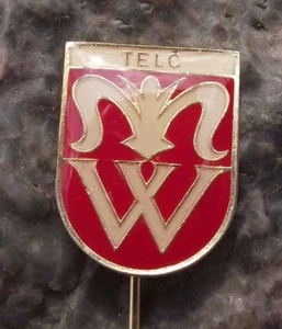 Telc UNESCO Heritage Site Teltsch Coat of Arms Heraldic Crest Shield Pin Badge - Picture 1 of 3