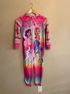 MY LITTLE PONY Besties Pajamas Size Large One Piece Hoodie approx. 23" Inseam - Picture 1 of 5