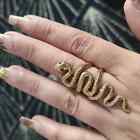 Vintage Brass Bohemian Mandala Tribal Snake Ring Gold Plated Adjustable Yh21