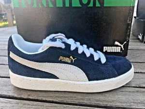 Puma Suede Retro Classic Navy/Natural Sneakers Boys/Mens Size 5 1/2 - Picture 1 of 4