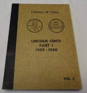 USED LIBRARY OF COINS VOL.2 ALBUM LINCOLN WHEAT CENTS 1909-1940 3PAGES  NO COINS - Picture 1 of 7