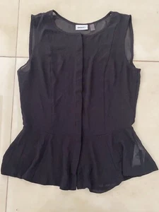 Women’s DKNYC Black Sheer Tank Top Blouse Size 2 - Picture 1 of 7