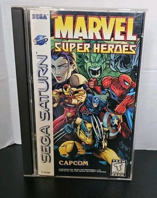 Marvel Super Heroes (Sega Saturn, 1997) Tarjeta de registro manual completa en muy buena condición  Foto 1 de 4