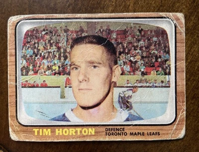 1966-67 TOPPS TIM HORYON CARD # 80. VINTAGE MAPLE LEAFS! - Image 1 of 2