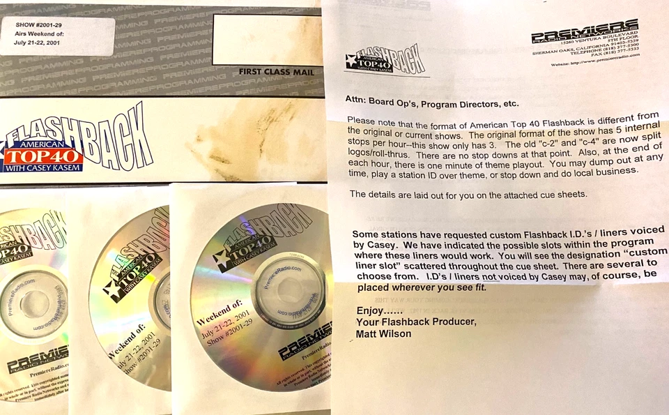 7/24/82 CASEY KASEM AMERICAN TOP 40  RARE FLASHBACK EDITION (AIRED 7/21/01) - Image 1 of 4