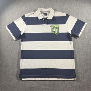 Polo Ecko Unltd uomo XL blu bianca a righe rugby EU 1972 cotone casual - Foto 1 di 8