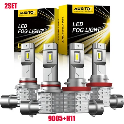 2SET 9005 H11 LED Headlight Bulbs Combo High Low Beam Super White Bright Lamps - Image 1 of 4