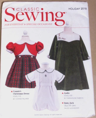 2018 Classic Sewing Holiday Christmas Dress Andie Baby Jack Pattern Uncut - Image 1 of 4