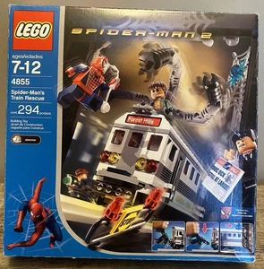 Lego 4855 Spider-Man Train Rescue 100% Complete with Box Instructions Dr Octopus - Foto 1 di 13