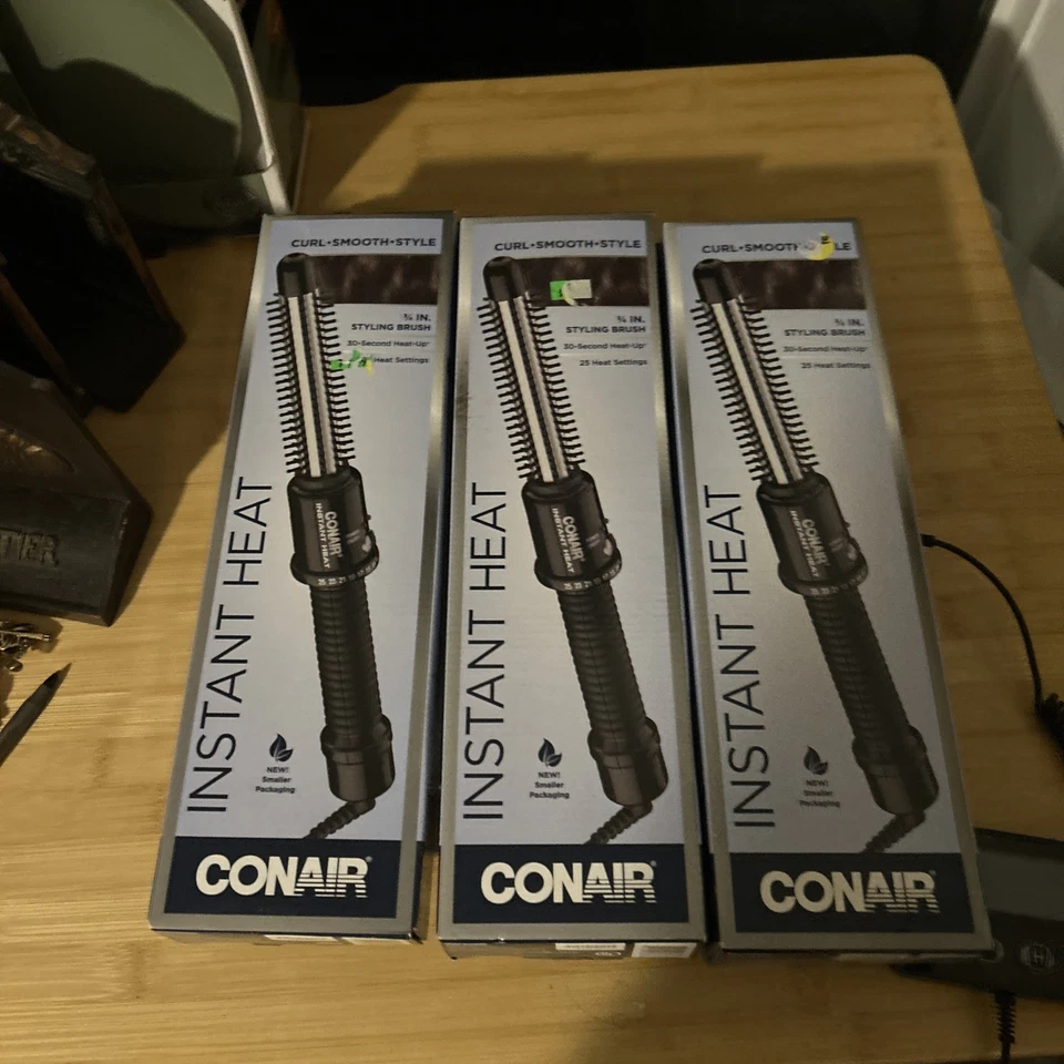 Conair Instant Heat- 3/4 inch Styling Brush w/Turbo Heat Button X3