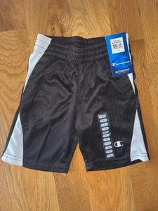Boys Champion Athletic Shorts Black White Size 4 - Picture 1 of 2