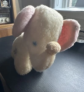 Eden elephant 8” Plush Wind Up Cream White Pink Musical Moving Head *My Sunshine - Picture 1 of 7