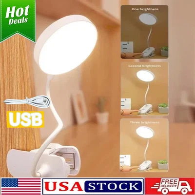 Flexible Rechargeable LED Book Light With 3 Light Modes Easy Clip Reading Lamp - Image 1 of 4