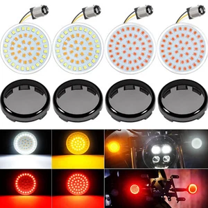 4X 1157 LED Turn Signal Indicator Inserts Light Amber + White for Harley Touring - Picture 1 of 12