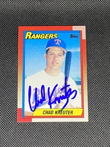 Carta Chad Kreuter Texas Rangers firmata auto 1990 Topps #562 ~ COA - Foto 1 di 3