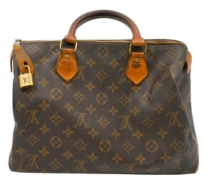 VINTAGE DESIGNER LOUIS VUITTON SPEEDY 30 MONOGRAM TOP HANDLE HANDBAG FH3911 - Picture 1 of 9