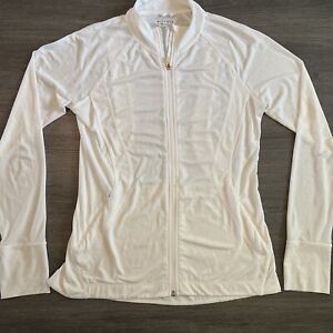 Athleta Women's White Full Zip Activewear Jacket, Size Medium Lightweight