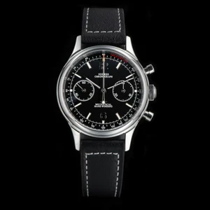 Sugess 38mm Panda DIAL Chronograph Mechanical Watch Seagull 1963 Black Men Watch - Picture 1 of 12