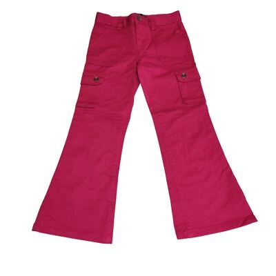 Calça cargo Chaps Girls 6Flare-Leg algodão stretch rosa quente nova com etiquetas 2402 - Imagem 1 de 4