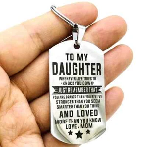 To My Son/ Daughter...Just Remember You Are Loved By Mom Keychain - Picture 1 of 4