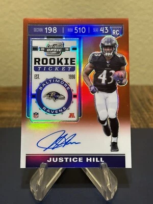 2019 Contenders Optic Justice Hill On Card Auto /199 - Image 1 of 2