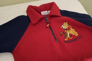 Disney Winnie The Pooh Tigger riesiger Pullover Kleinkind S 1/4 Reißverschluss Vlies - Bild 1 von 8