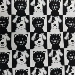 Cats & Dogs Brother Sister Design Studio Fabric 1/2 yard B18-SP.P03 2007 Black - Picture 1 of 3