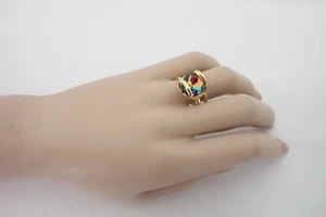 Andrea Marazzini Italy Gold Tone Ring With Aurora Borealis Crystal Size 5.5 - Picture 1 of 8
