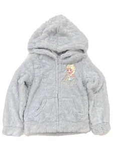 Disney Frozen Girls Blue Plush Elsa Hoodie Sweatshirt Size 5 - Picture 1 of 1