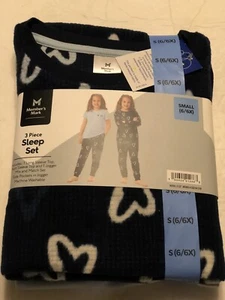 Member's Mark 3 Piece Mix & Match Sleep Pajama Set - Hearts Small (6/6x) @D - Picture 1 of 7