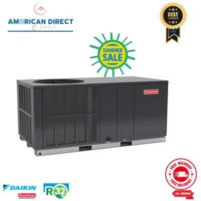 2 Ton Goodman HEAT PUMP Package Unit 13.4 SEER2 Horizontal R32 - Image 1 of 4