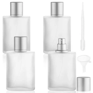 4 Pcs 100ml/3.38oz Frosted Glass Spray Bottle Refillable Perfume Atomizer Fin... - Picture 1 of 6