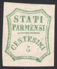 1859 PARMA Provisional Government 5 Cent Blue Green I Composition #12 MLH*