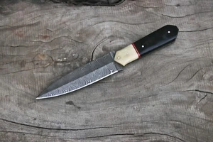 Custom handgeschmiedeter Damaststahl Dolch Stiefel Jagd Camping Messer Full Tang - Bild 1 von 8