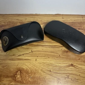 Authentic Ray-Ban Sunglasses Semi-Hard Leather Case & Hard Clamshell Case Read - Picture 1 of 8