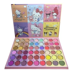 Paleta de sombras de ojos Hello Kitty 54 colores conjunto de maquillaje mate brillo dibujos animados - Imagen 1 de 4