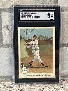 1959 FLEER TED WILLIAMS #13 1939 TED SHOWS HE WILL STAY, SGC 9 Mint