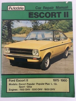 Autodata  Ford Escort MkII  1975 to 1980 Car Repair Manual - Image 1 of 2