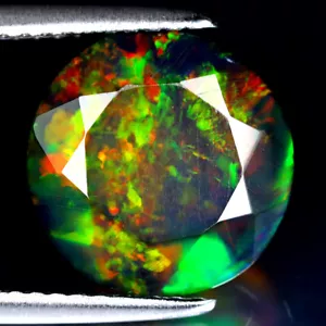 3.05 ct Eye-popping Round (11 x 10 mm) Flashing Multicolor Black Opal - Picture 1 of 2