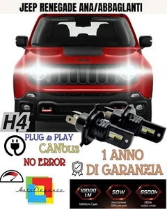 Lámparas H4 Para LED Jeep Renegade 8000 Lumen Cruce Carretera Canbus 6000K - Imagen 1 de 2