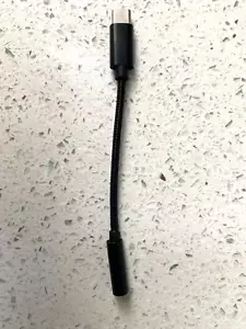USB Type C to 3.5mm Aux Adapter Cable - Black Braided Cable - Picture 1 of 4