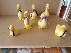 Family 7 yellow chalk ware Ducks - Picture 1 of 12