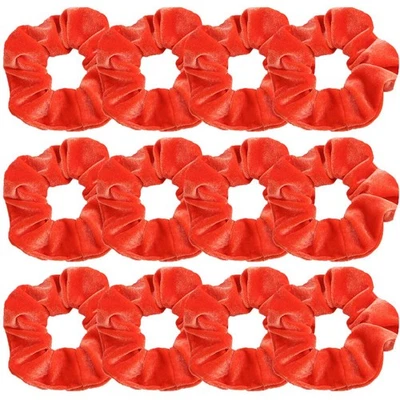 Paquete de 12 crujientes elásticos de terciopelo naranja bobbles suaves prohibición del cabello... Foto 1 de 4